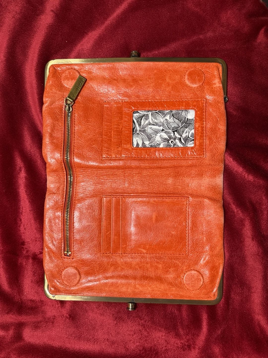 HOBO The Original Lauren Orange Clutch Wallet 7