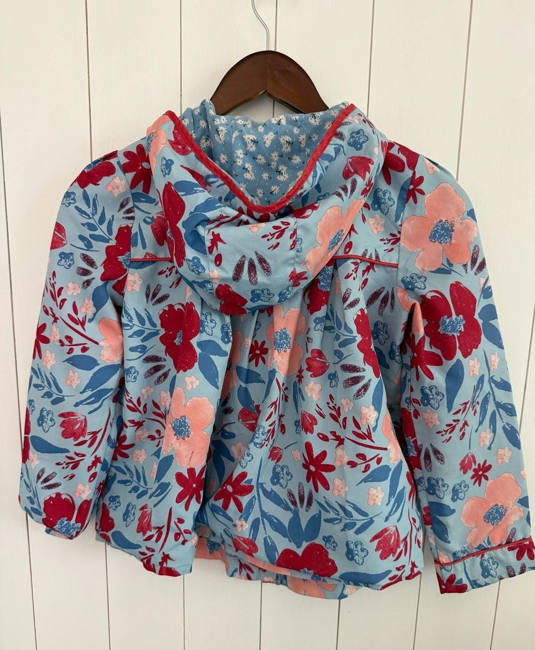 Matilda Jane girls Floral Hooded Raincoat Jacket Size 10 6