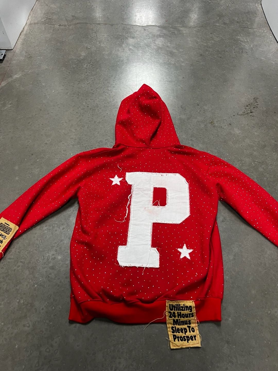 Minus Sleep To Prosper Overachiever Zip Hoodie XL Red Rhinestone 7