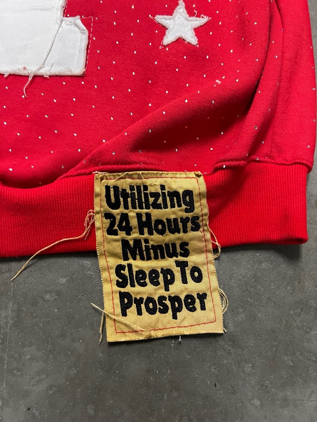 Minus Sleep To Prosper Overachiever Zip Hoodie XL Red Rhinestone 8