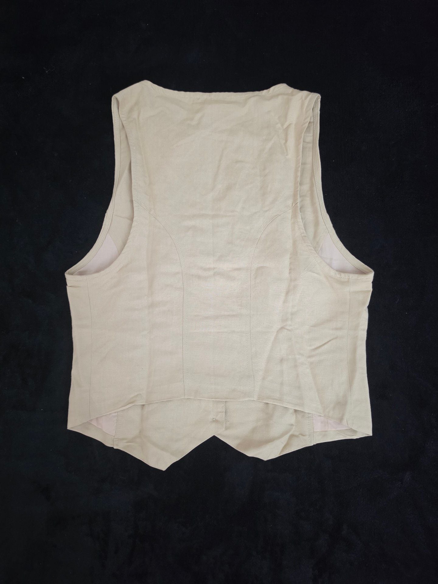 Elan Linen Blend Vest Size XL Beige Button Down 3