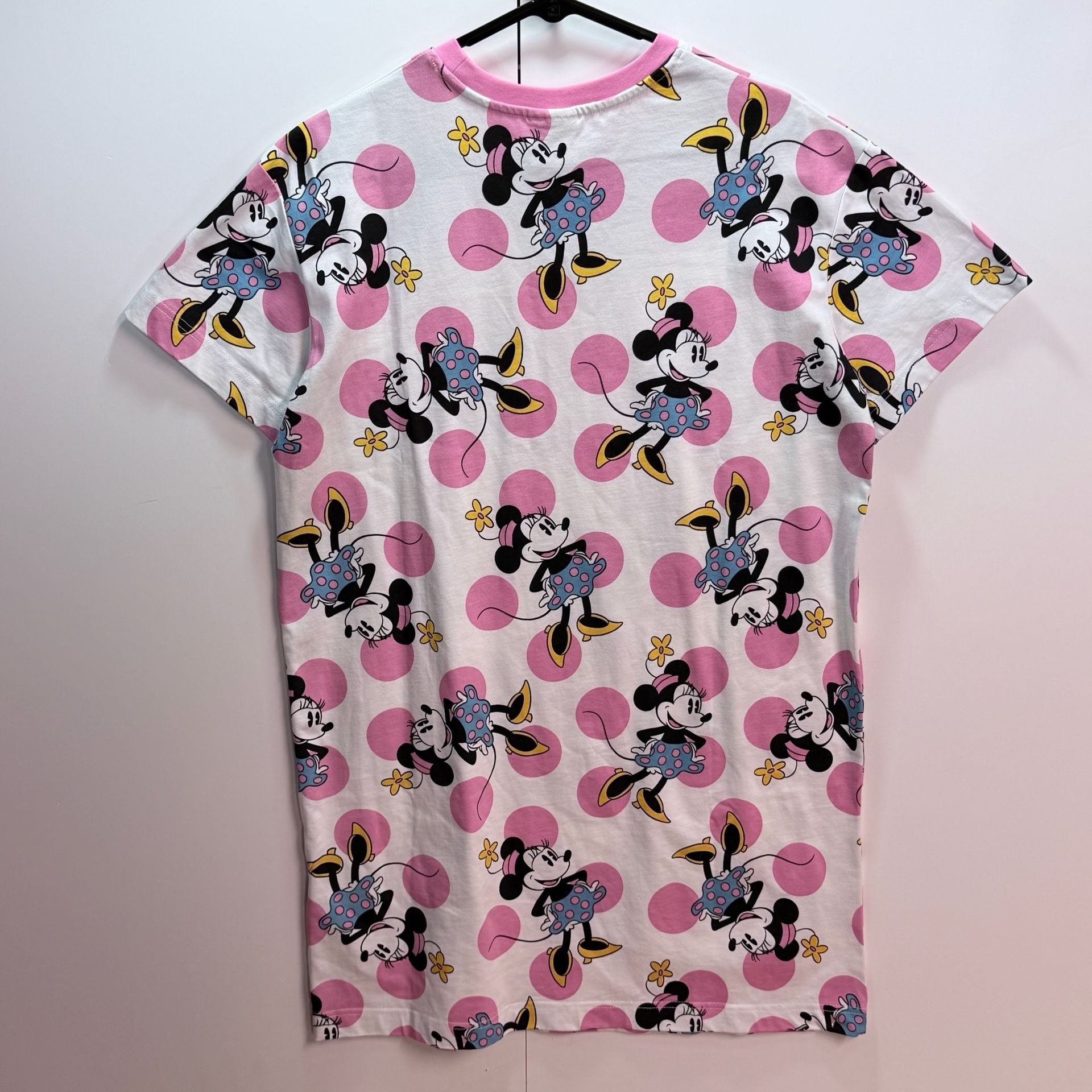 Disney Mickey & Co. Minnie Mouse T-Shirt Size M White Pink Polka Dot 2