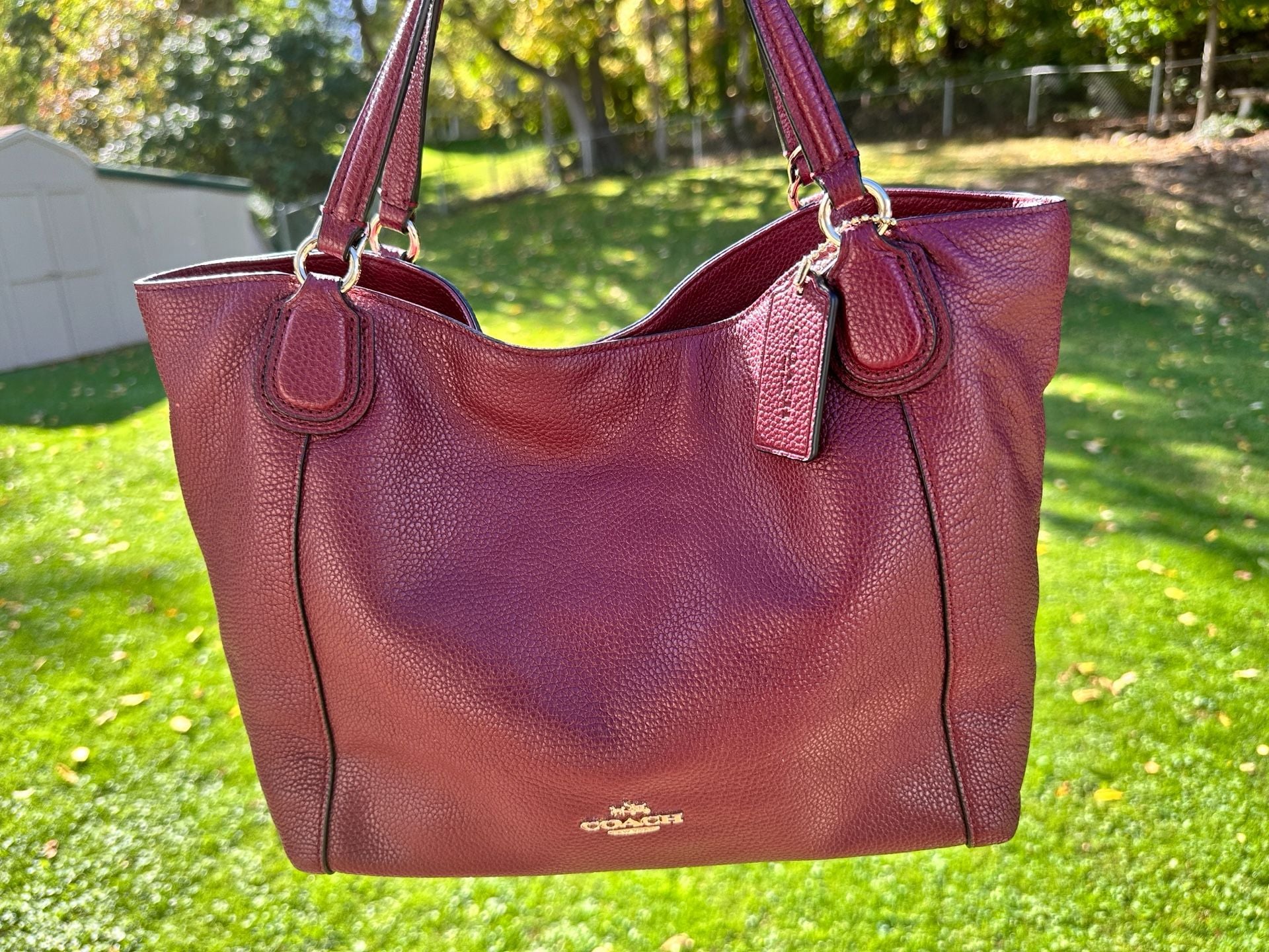 Coach Leather Two-Way Burgandy Bag- Perfect Color for Fall 2