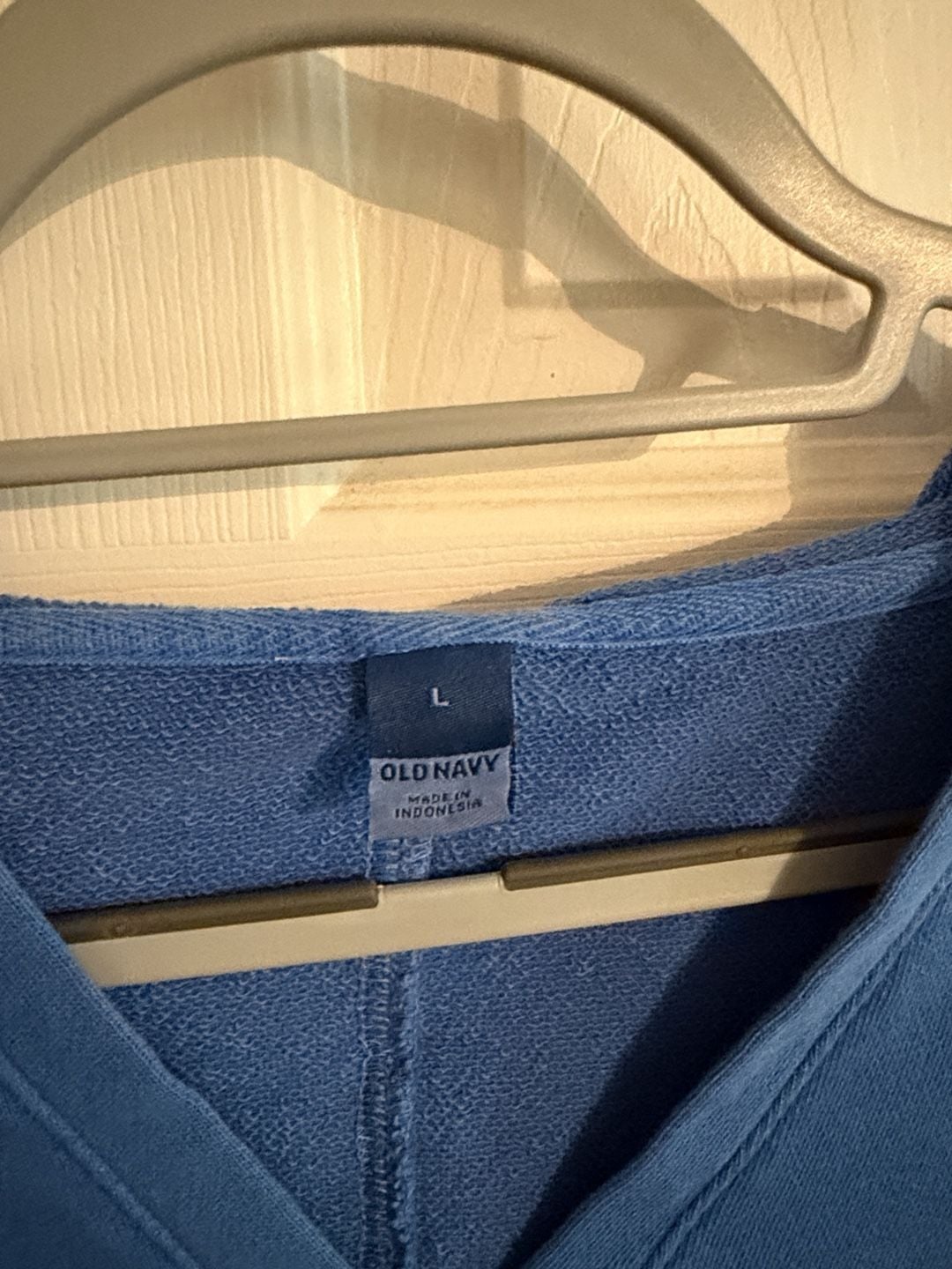 Old Navy V-Neck Hoodie Size L Blue Sweatshirt 3