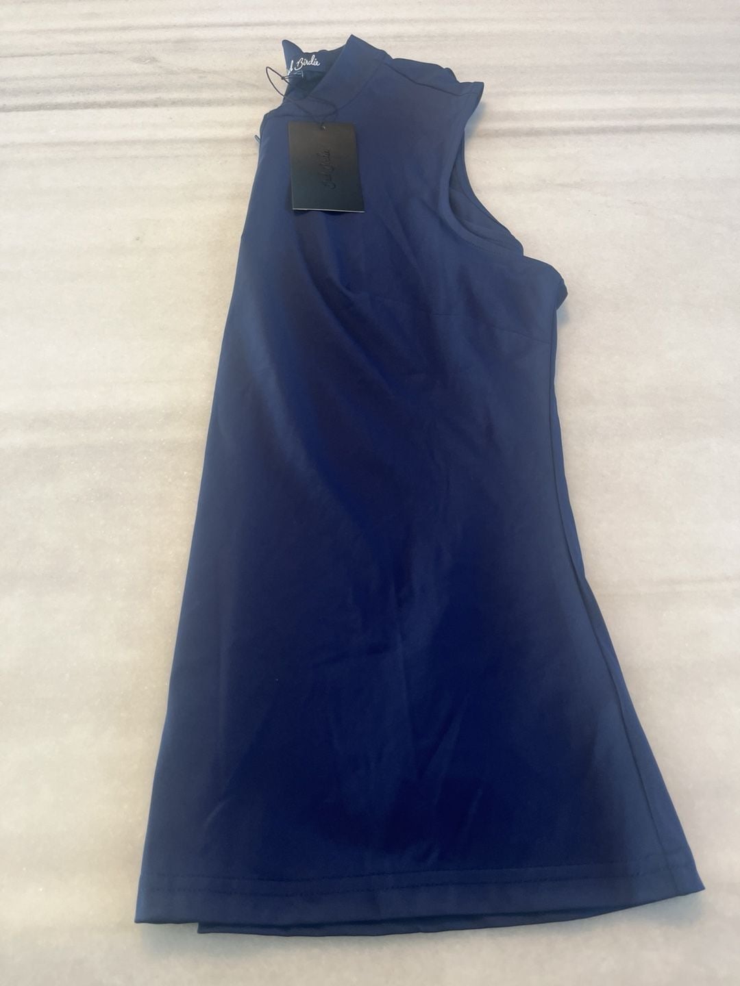 Bad Birdie Mock Neck Zip Sleeveless Golf Shirt Size L Blue Womens 7