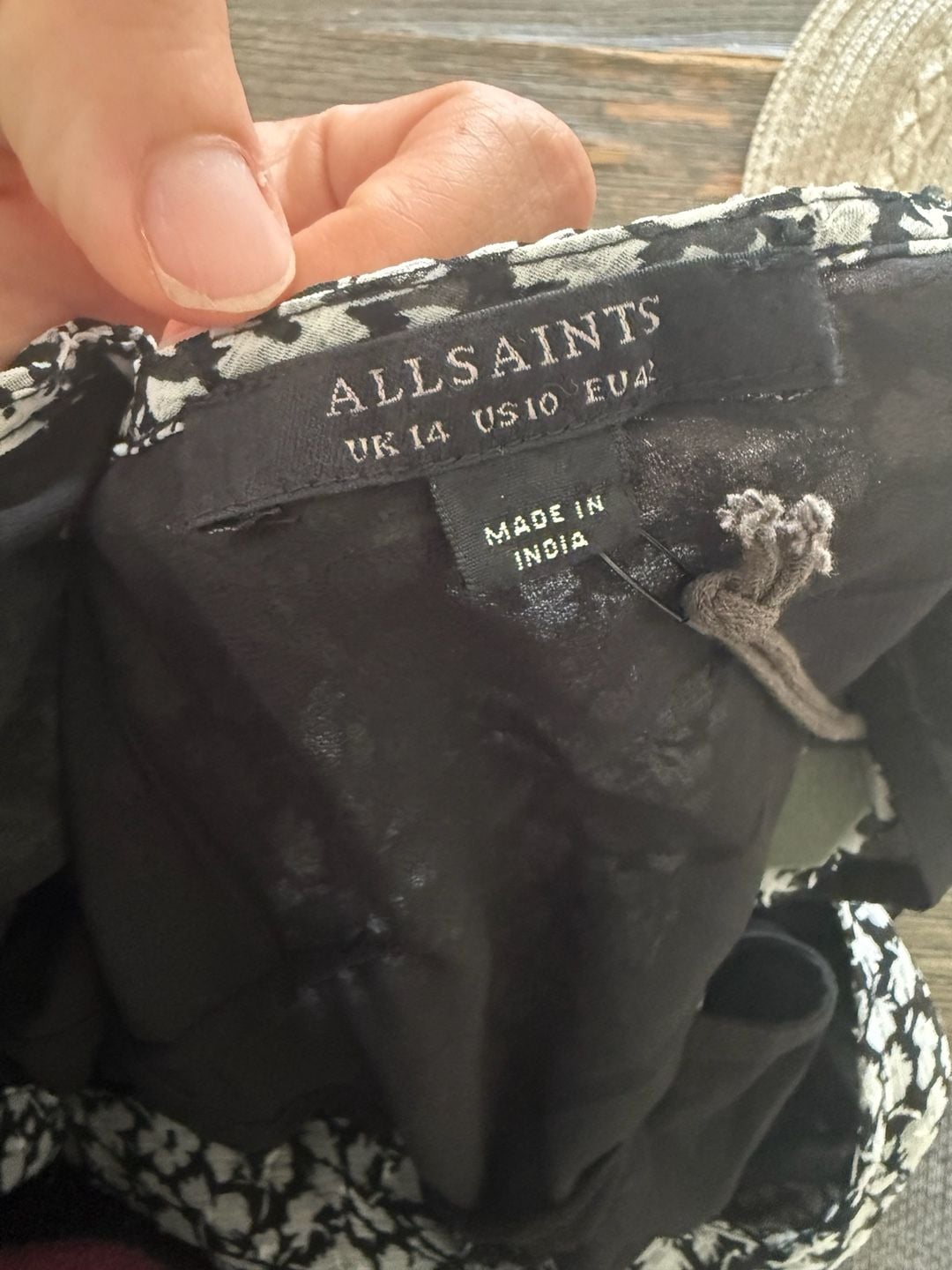 Allsaints Ivey Scatter Dress US 10 Grey Floral V-Neck Mini Dress 9