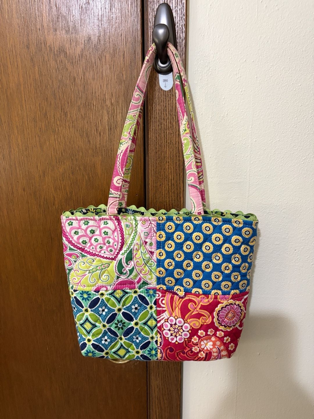 Vera Bradley Mini Quilted Patchwork Tote Bag Colorful Floral Paisley 2