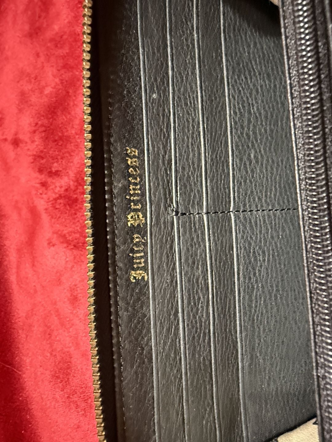 Juicy Couture Black Leather Zip Around Wallet 8