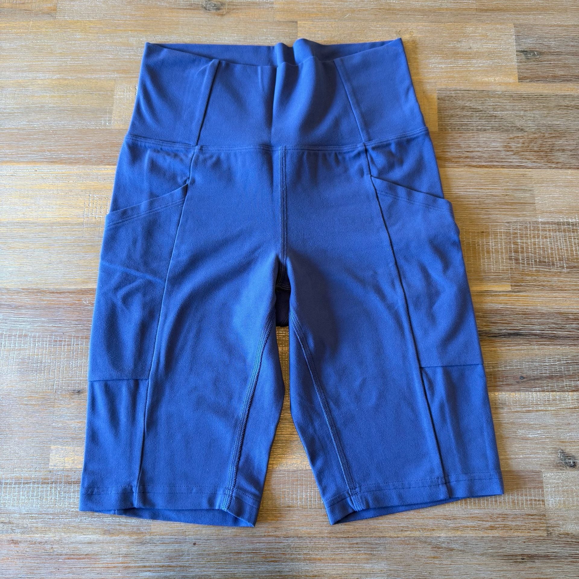 REI Co-op Active Bike Shorts Blue High Rise Pockets Hiking Cycling Women Size S 2