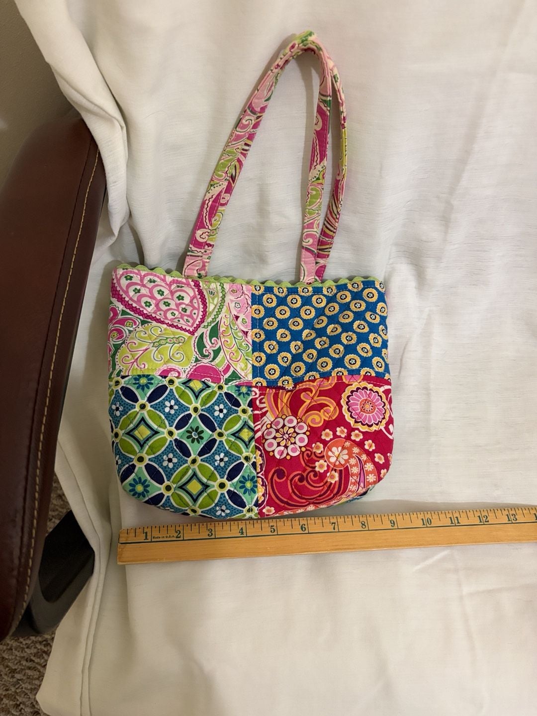 Vera Bradley Mini Quilted Patchwork Tote Bag Colorful Floral Paisley 4