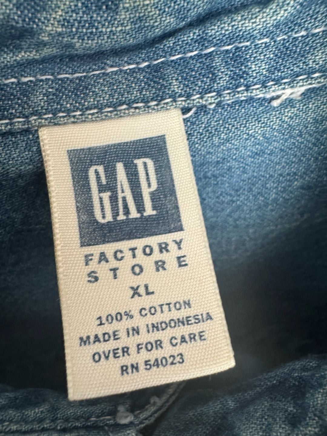 Gap Factory Store Denim Button-Down Shirt Size XL Long Sleeve 3
