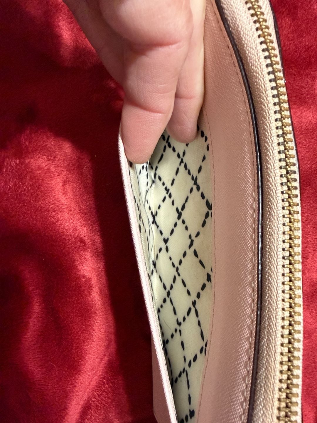 Kate Spade WLRU1498 Pink Saffiano Leather Zip Around Wallet 5