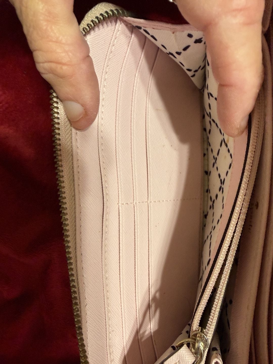 Kate Spade WLRU1498 Pink Saffiano Leather Zip Around Wallet 9