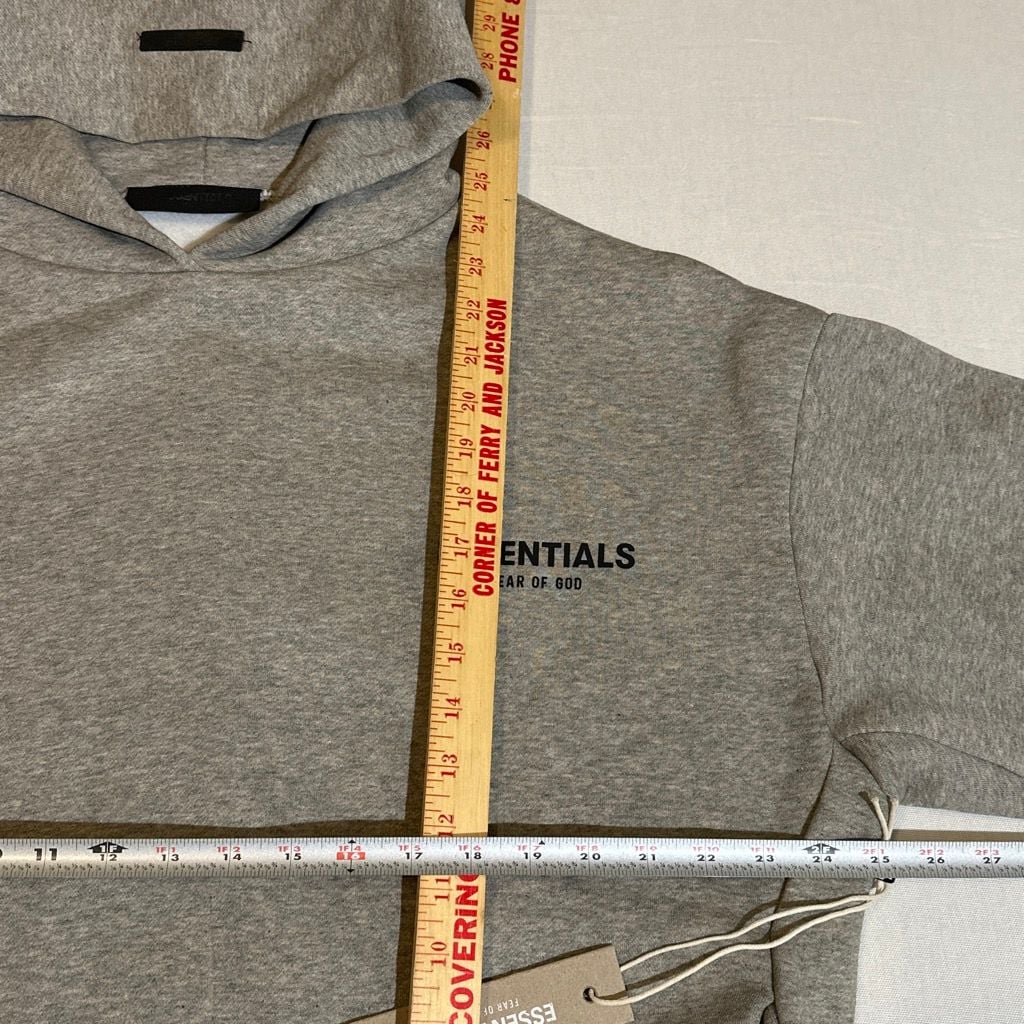 Essentials Fear of God Grey Pullover Hoodie Size S 4