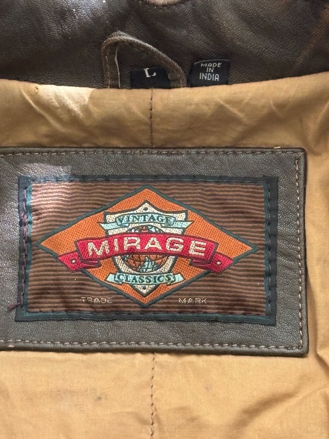 Vintage Classics Leather Bomber Jacket Size L Brown 4