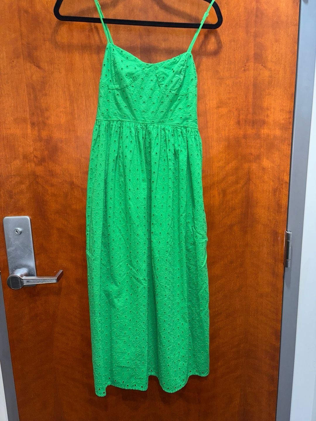 A New Day Green Eyelet Midi Dress Size S 2