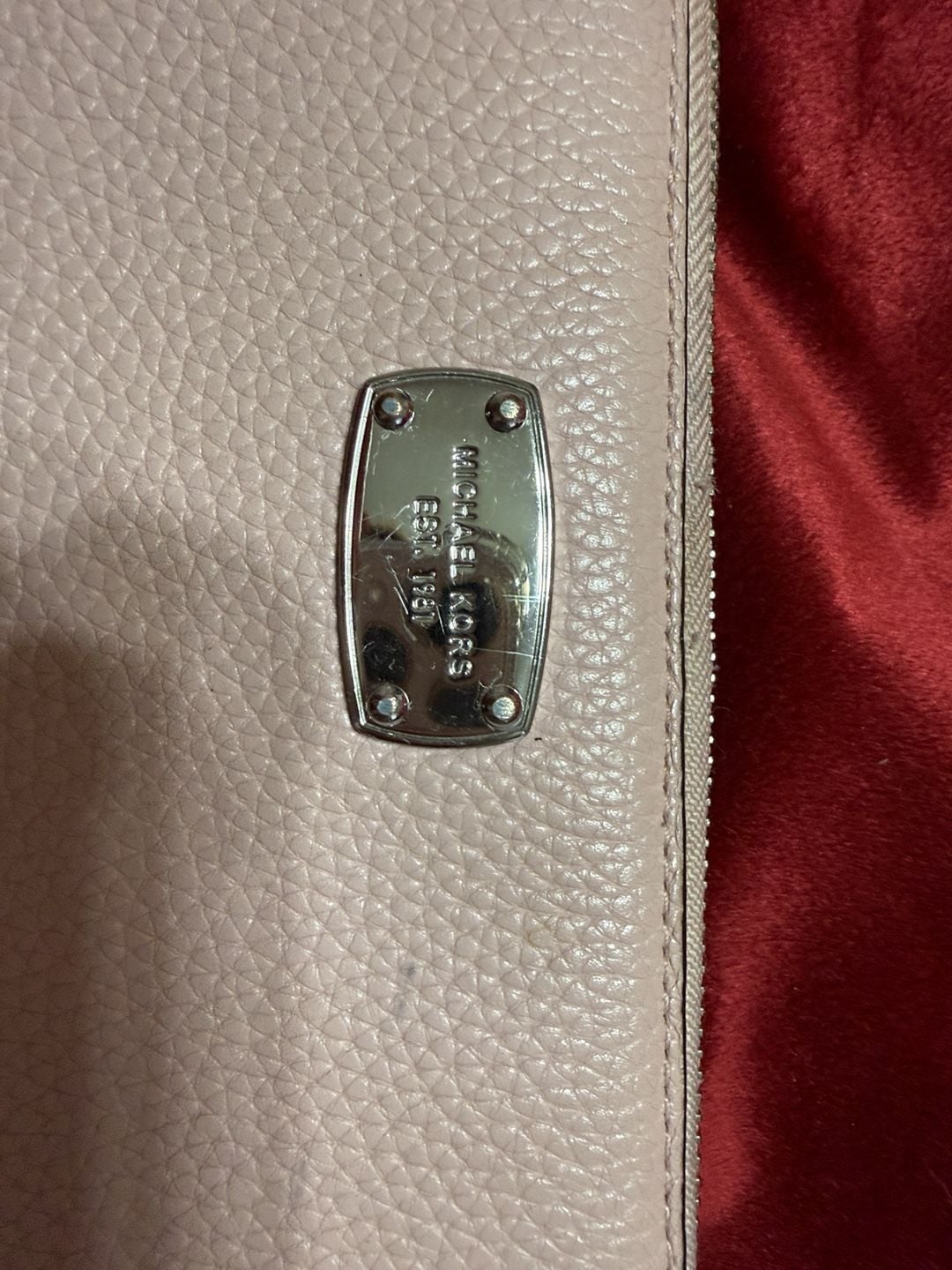Michael Kors Light Pink Pebbled Leather Zip Around Wallet 3