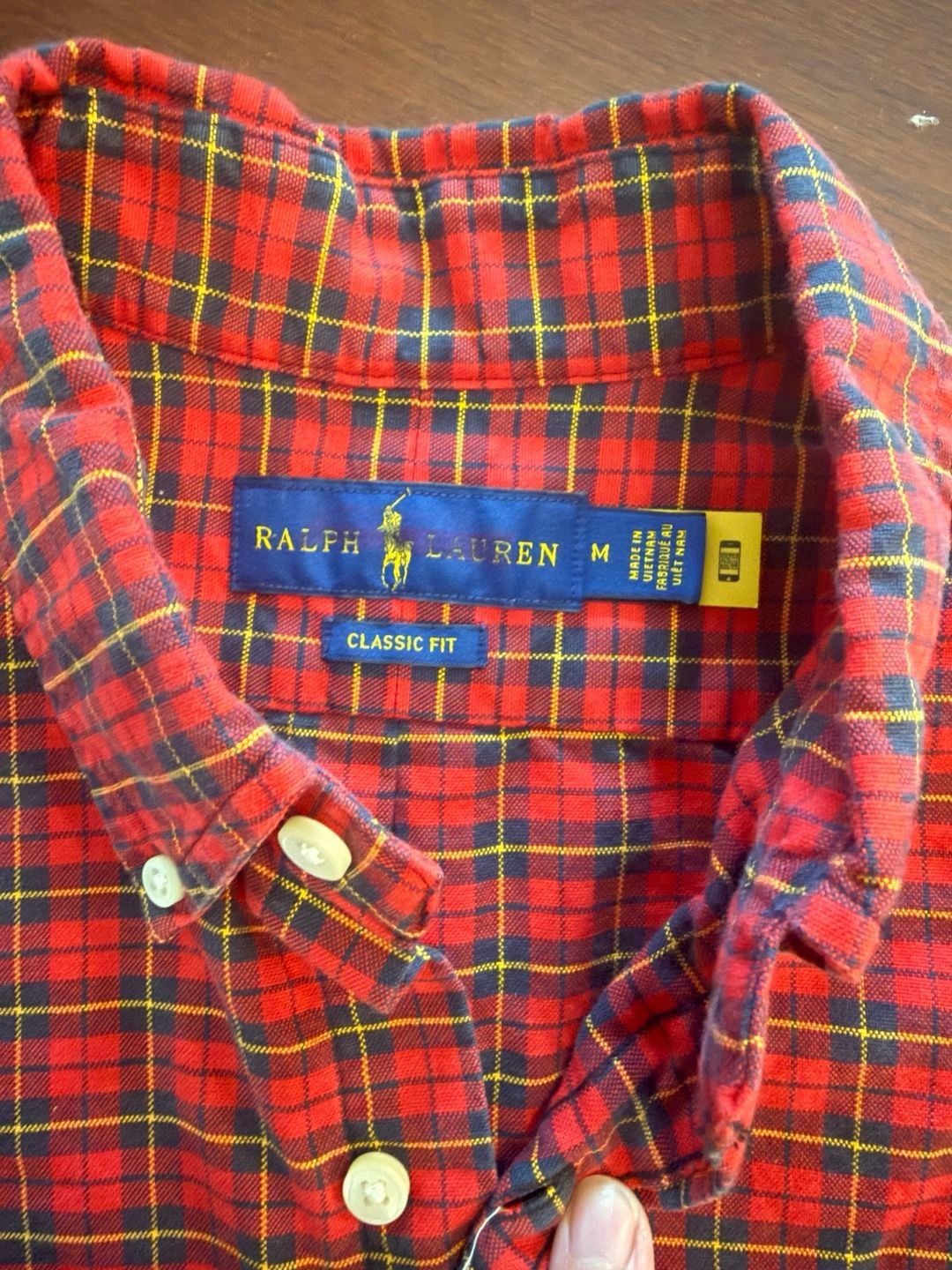 Ralph Lauren Classic Fit Plaid Button Down Shirt Size M Red 4
