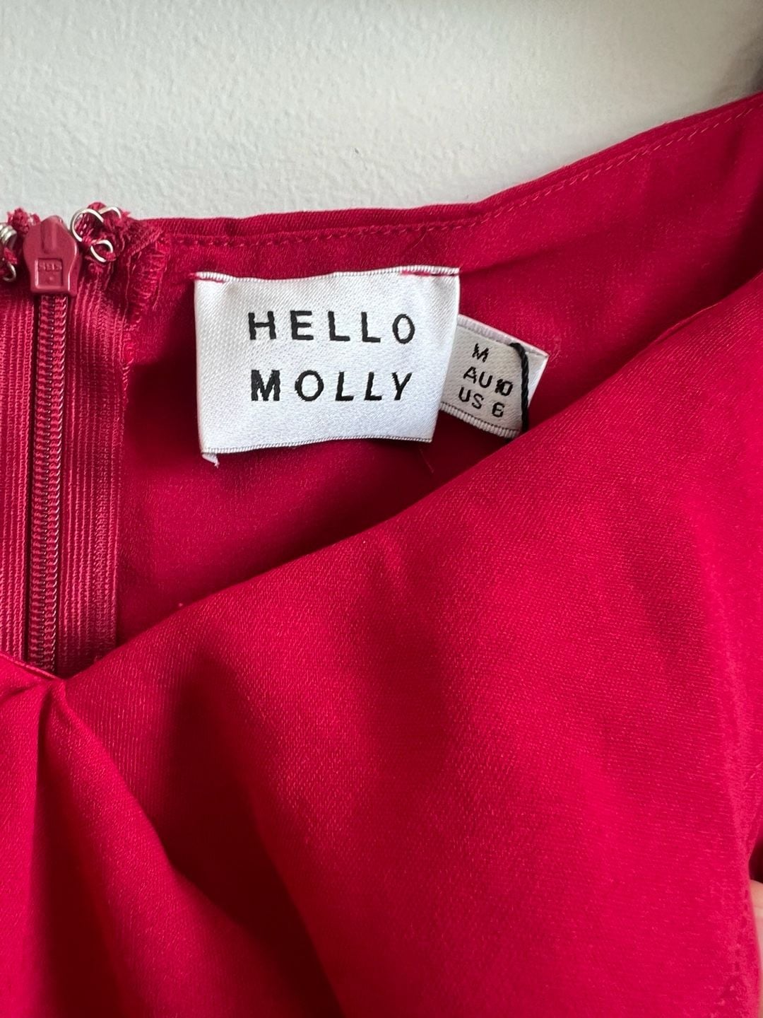 NWT Hello Molly Ruffle Maxi Dress US 6 Red Off Shoulder High Low 6