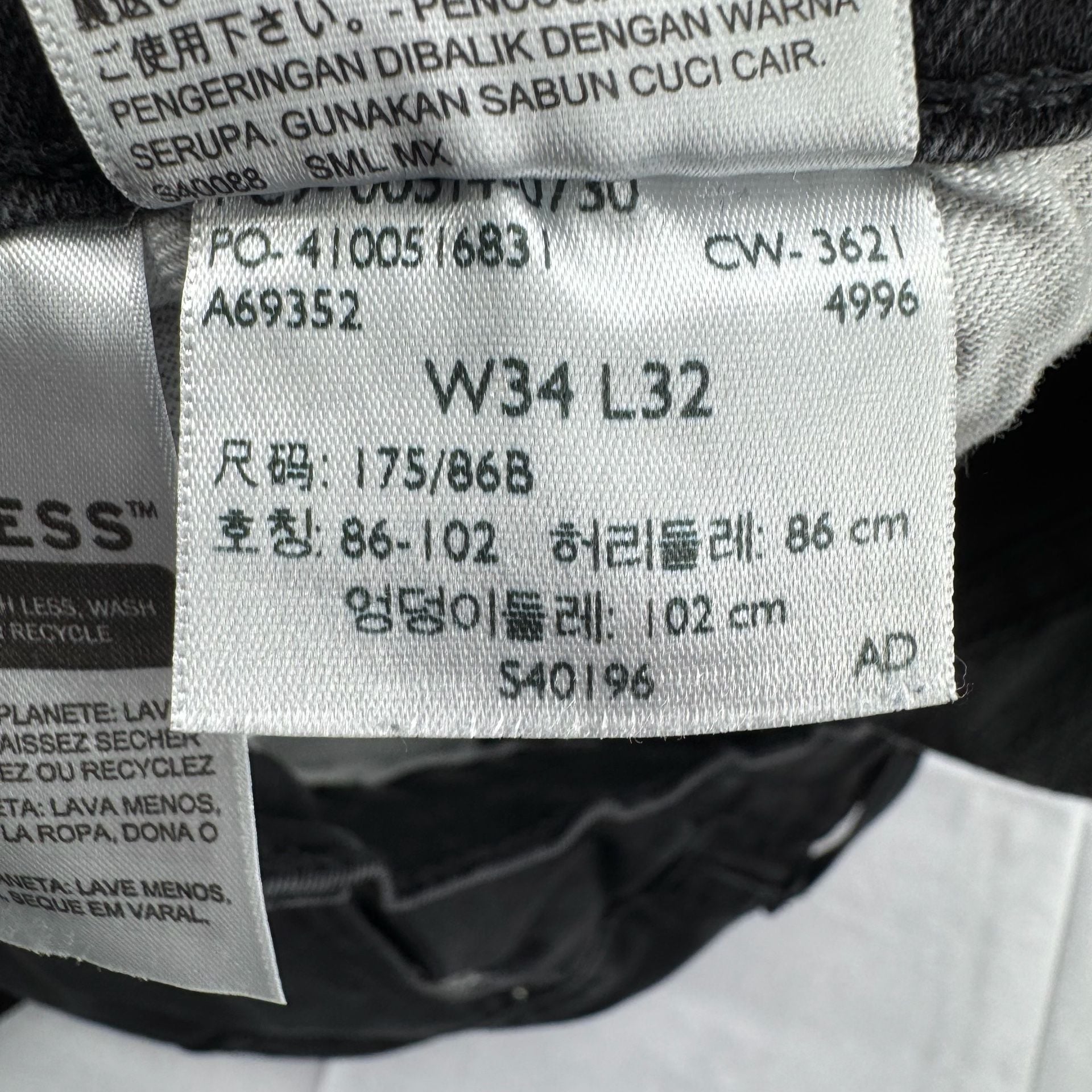 Levi's 514 Slim Straight Jeans 34x32 Black Denim Pre-Owned 6