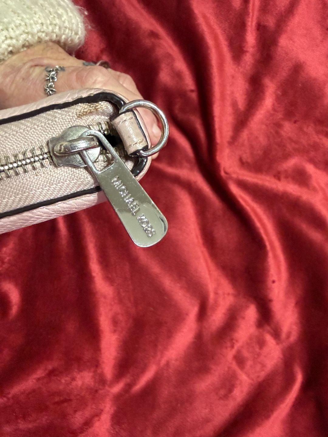 Michael Kors Light Pink Pebbled Leather Zip Around Wallet 6