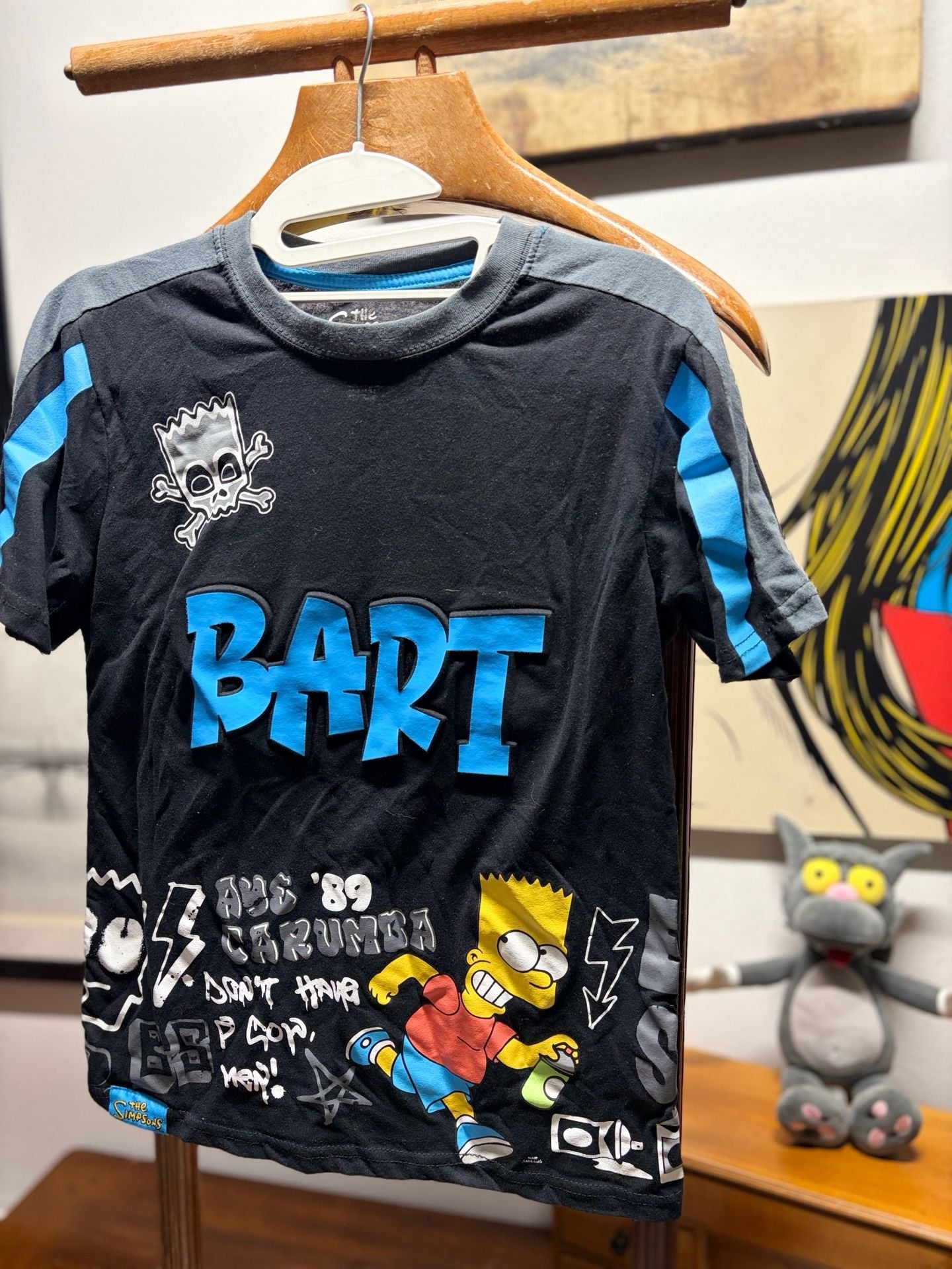 The Simpsons Bart Simpson Graphic T-Shirt Black Size XL Youth 2