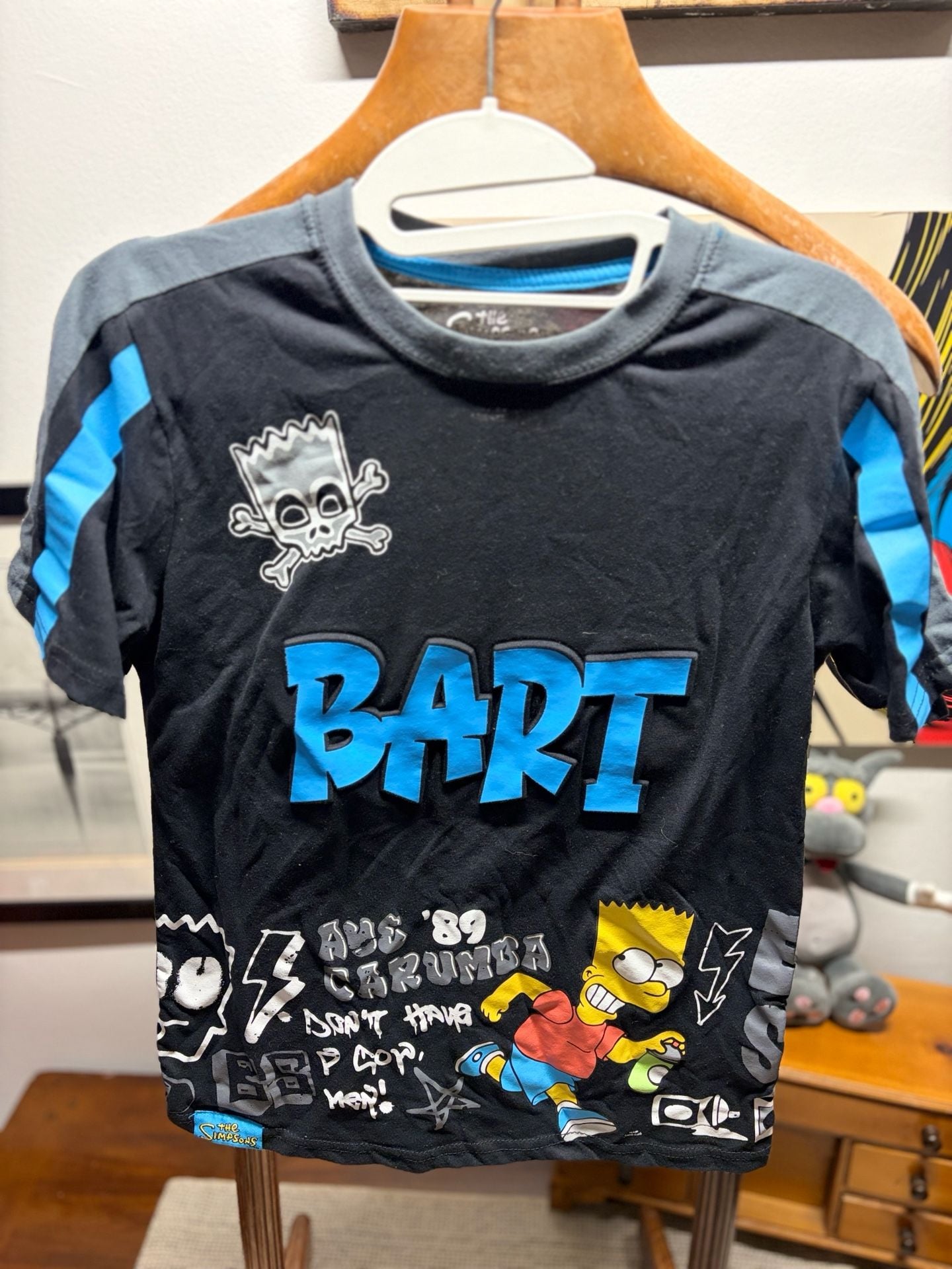 The Simpsons Bart Simpson Graphic T-Shirt Black Size XL Youth 3