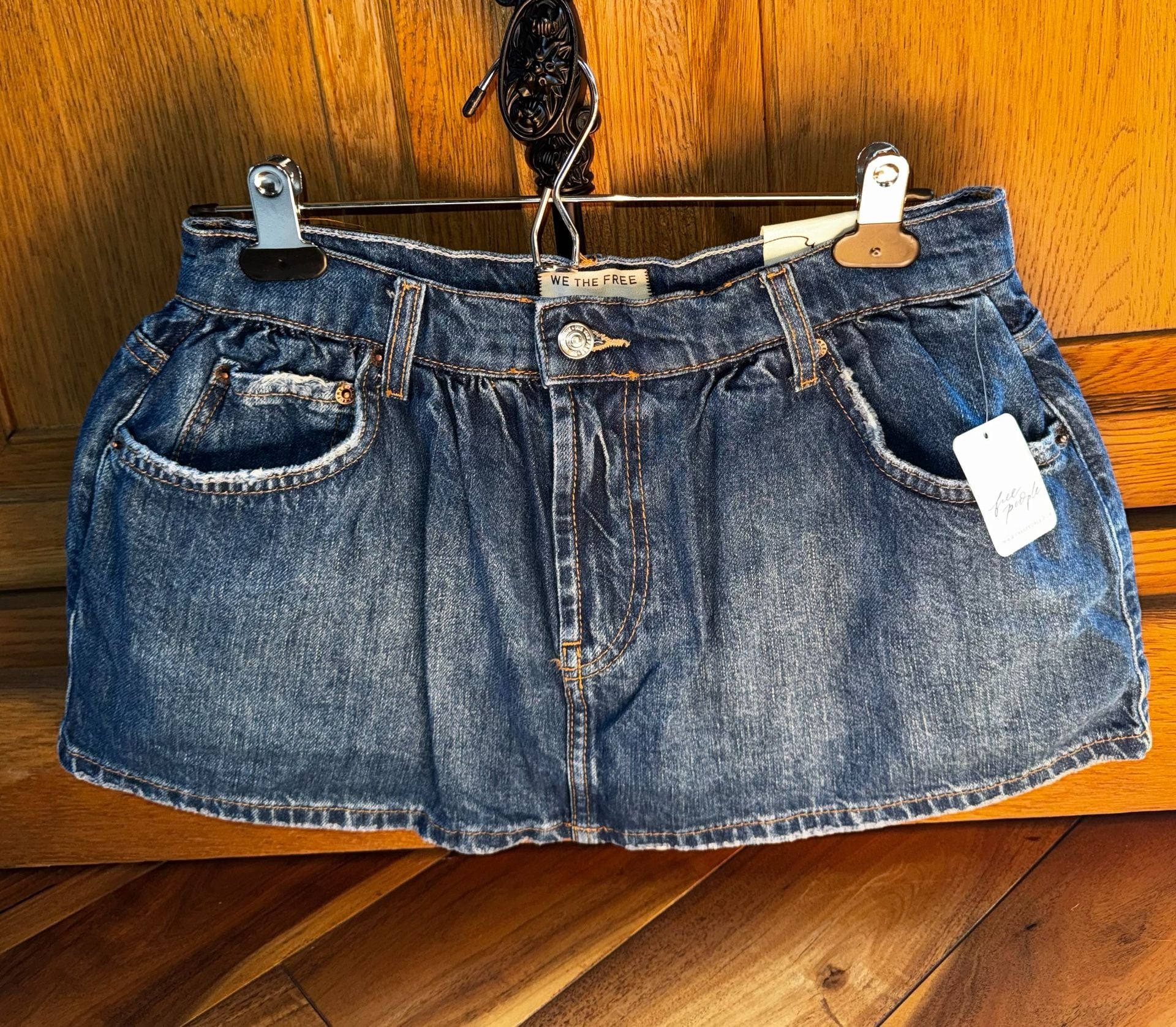We The Free Demi Denim Skort Size 27 Blue 2