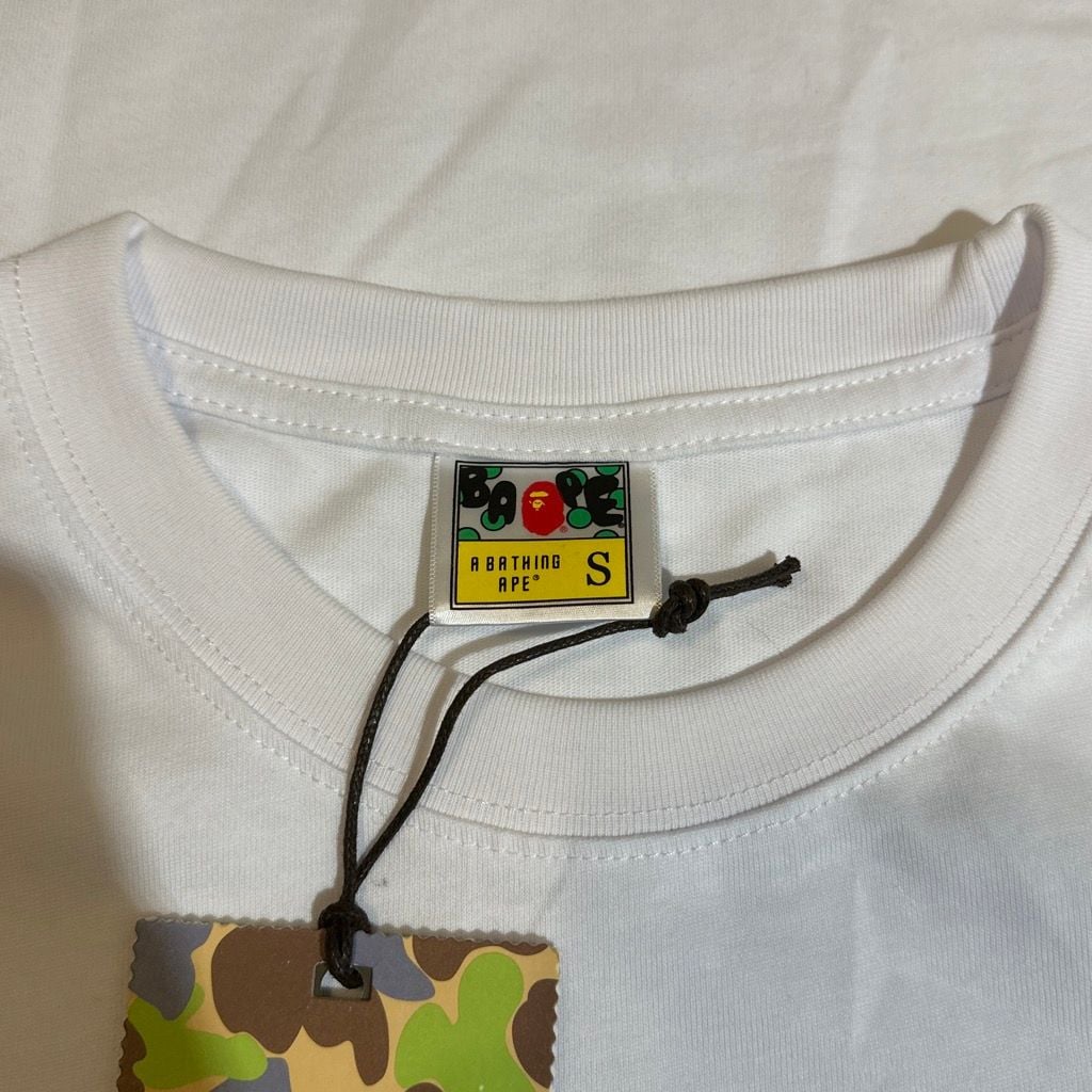 A Bathing Ape Bape Ape Head Plaid White T-Shirt Size S 5