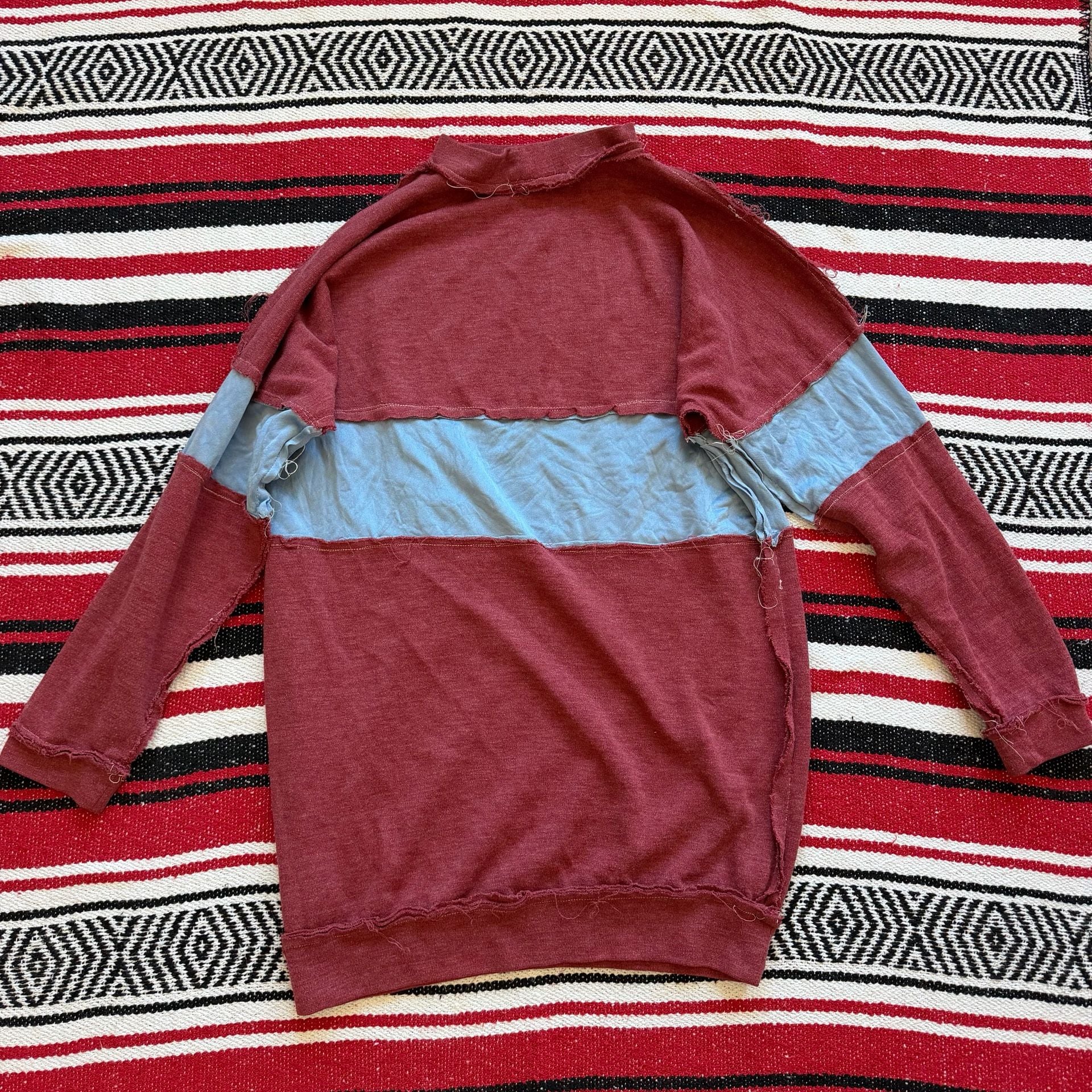 True Vintage 1950s Rough-Sewn Striped Sports Knit Top - Sz L 8