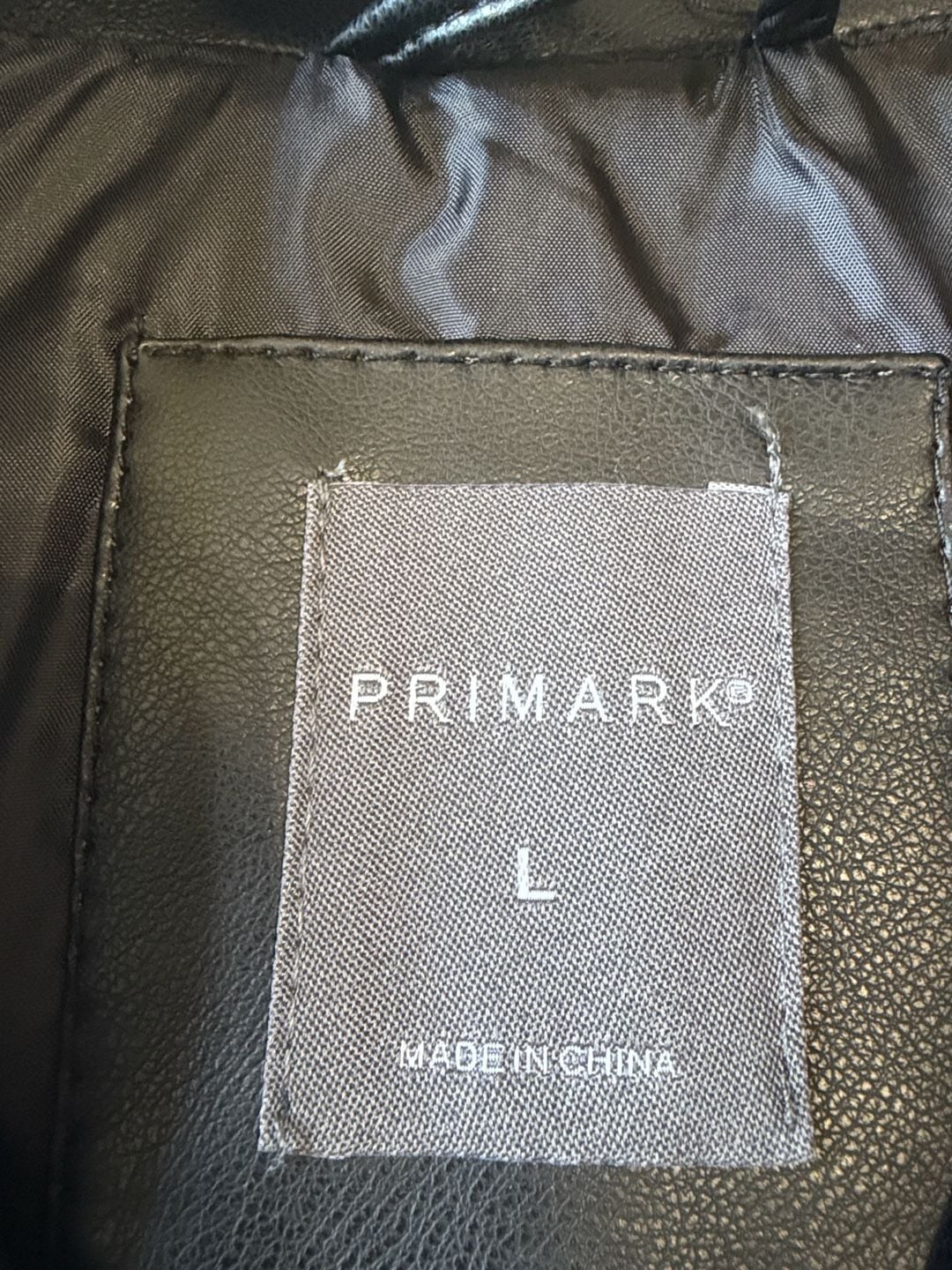 Primark Faux Leather Biker Jacket Size L Black 4