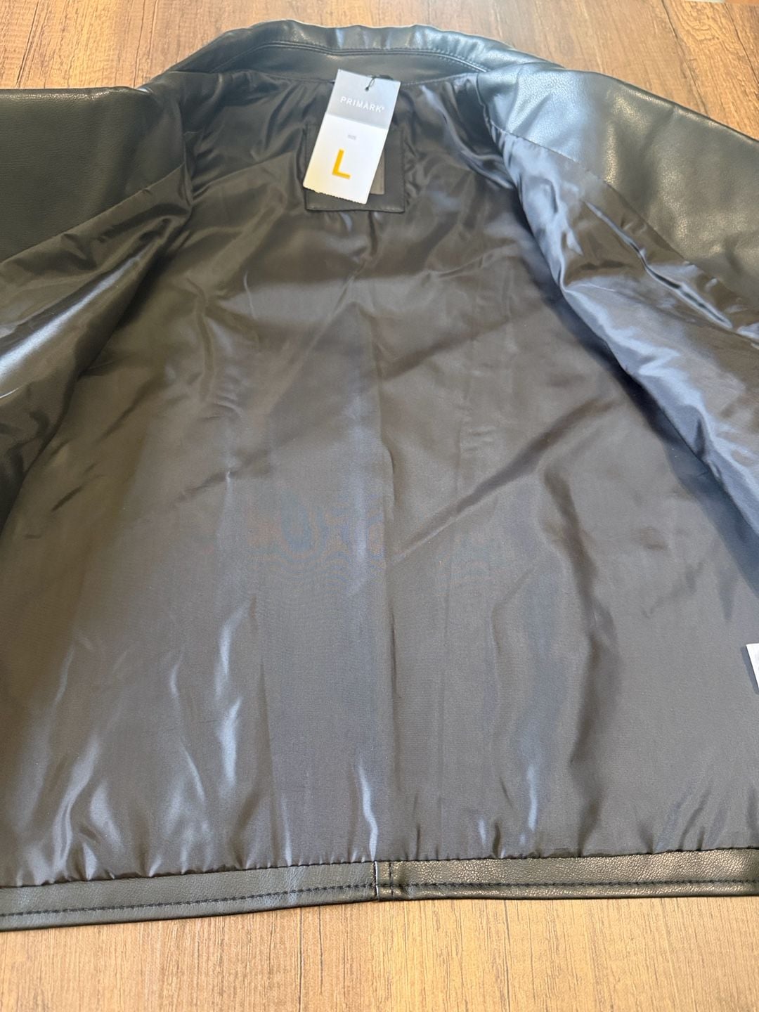 Primark Faux Leather Biker Jacket Size L Black 5