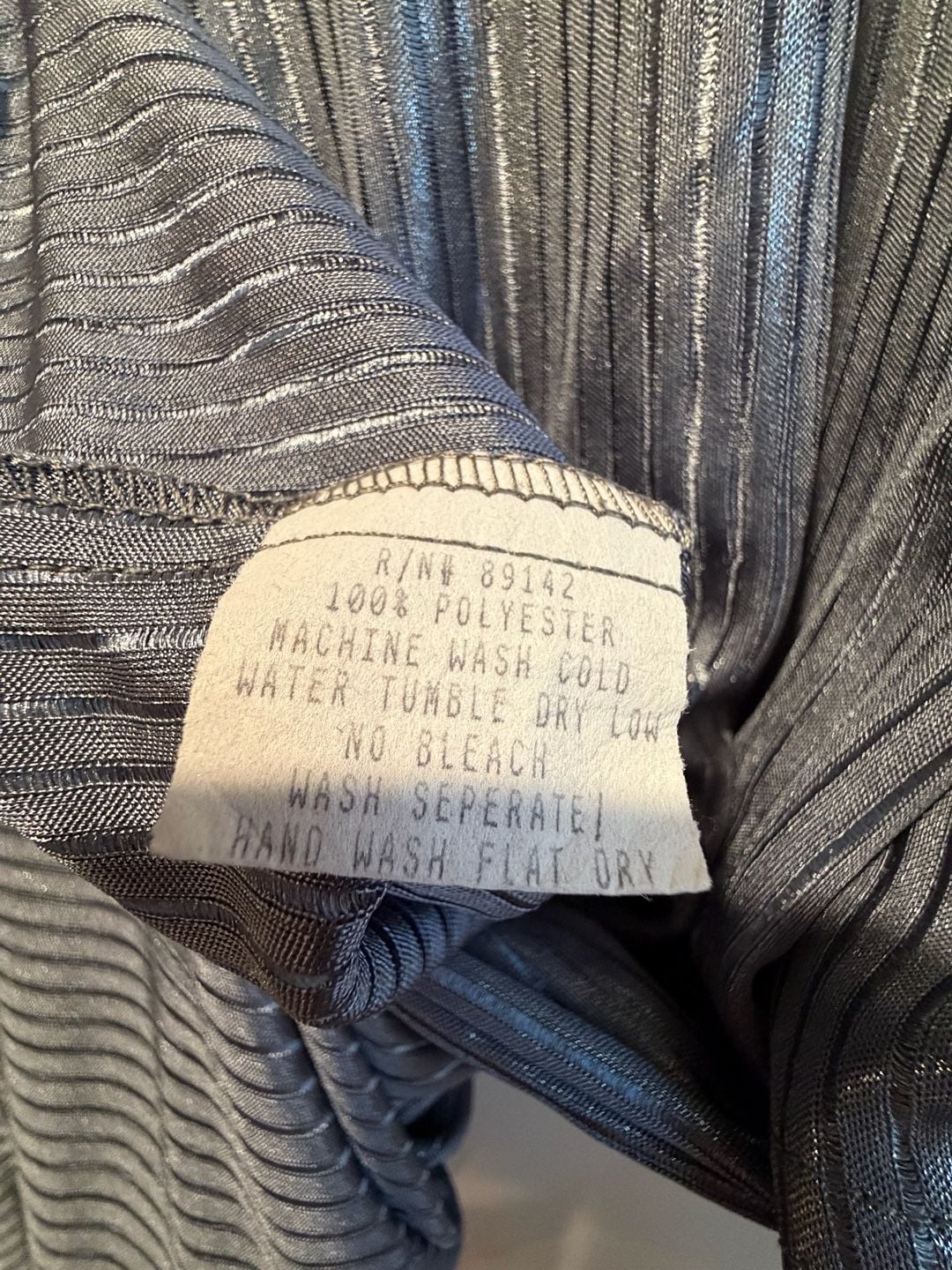 Vintage Positano Metallic Pleated Short Sleeve Button Down Shirt Size XL 6