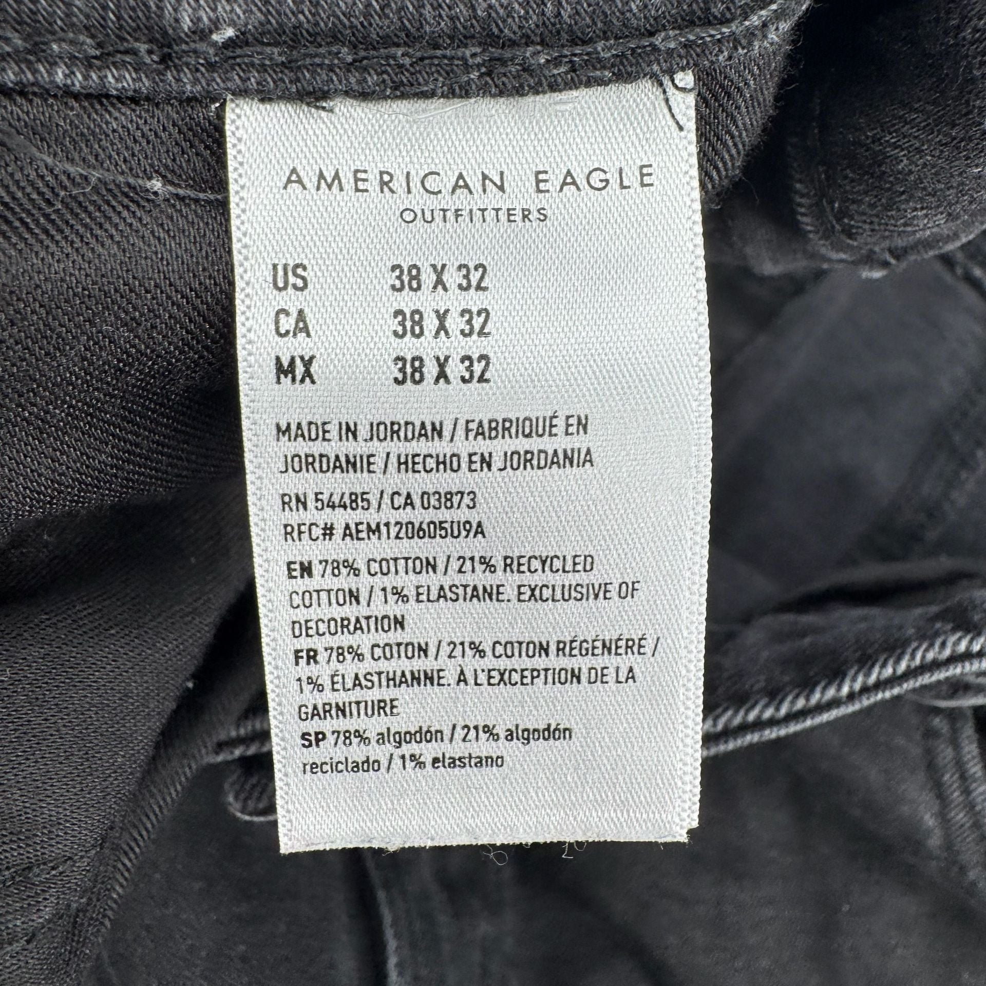 American Eagle Slim Straight Jeans Black Size 33x30 4