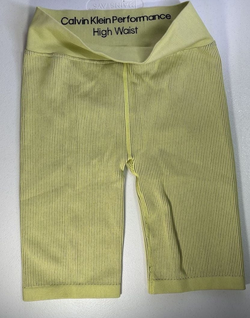 Calvin Klein Performance High Waist Biker Shorts Yellow 2