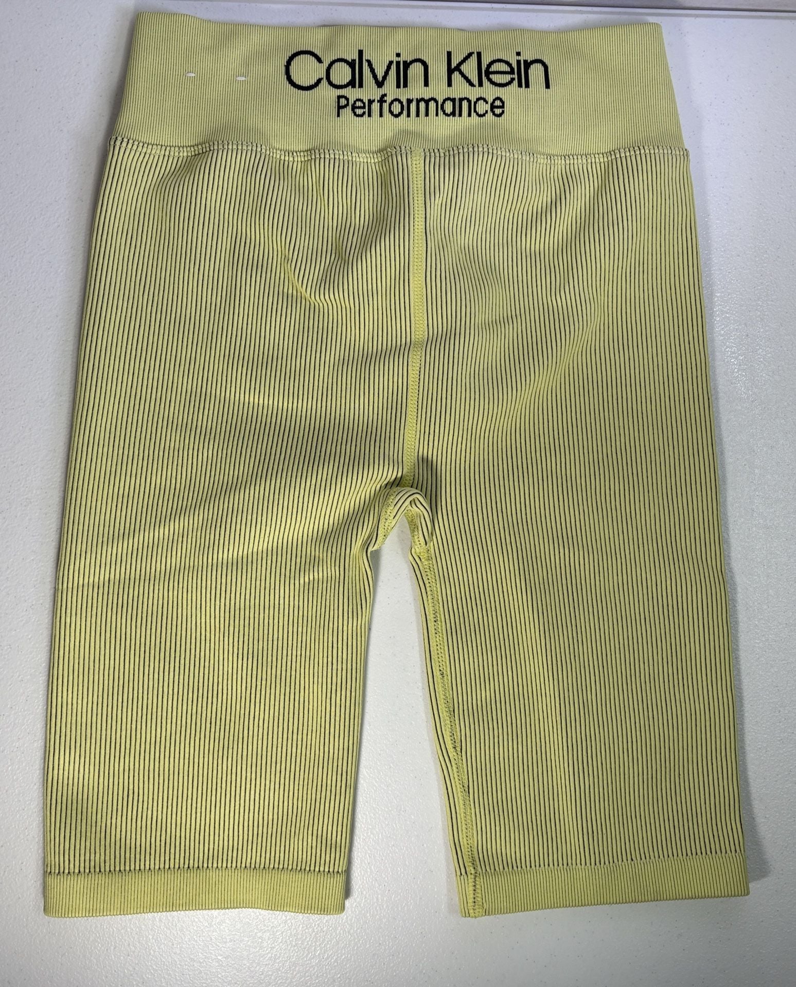 Calvin Klein Performance High Waist Biker Shorts Yellow 4