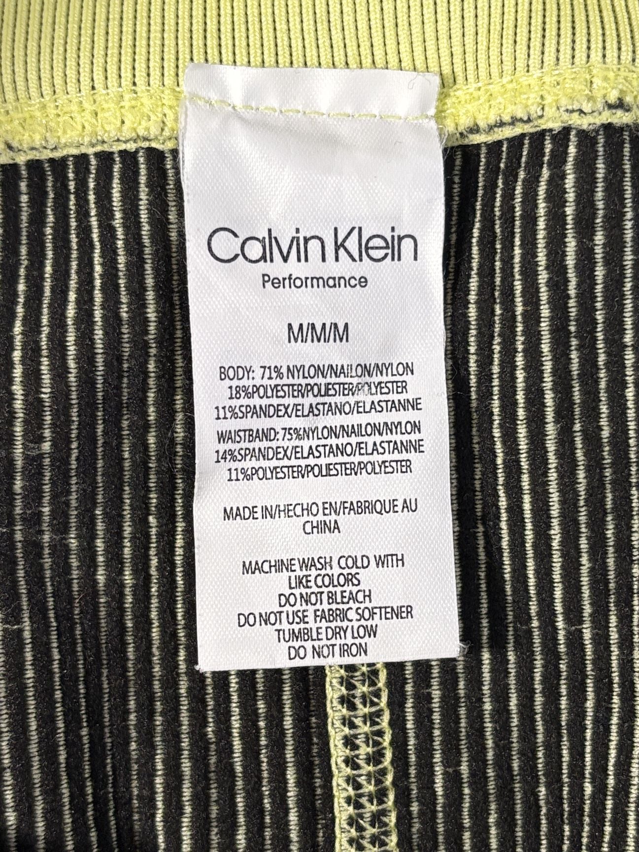 Calvin Klein Performance High Waist Biker Shorts Yellow 5