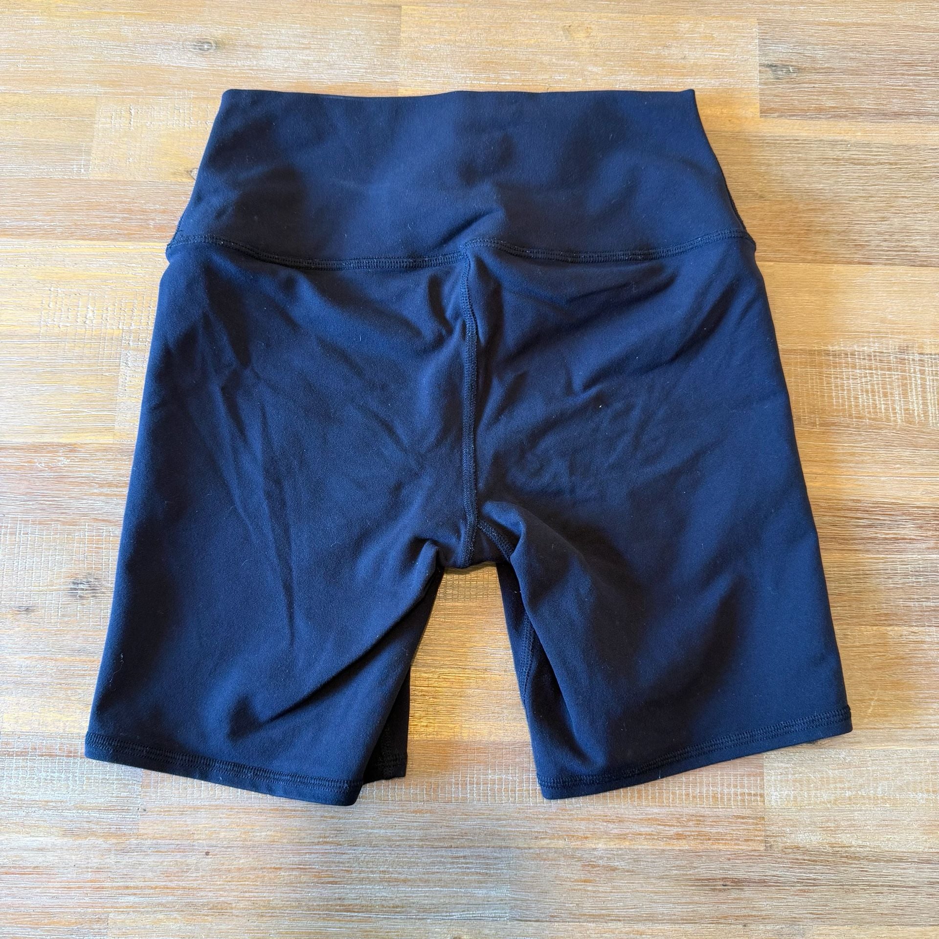 Alo Yoga Ribbed Biker Shorts Black High Waist Seamless Athletic Women Sz S Small 3