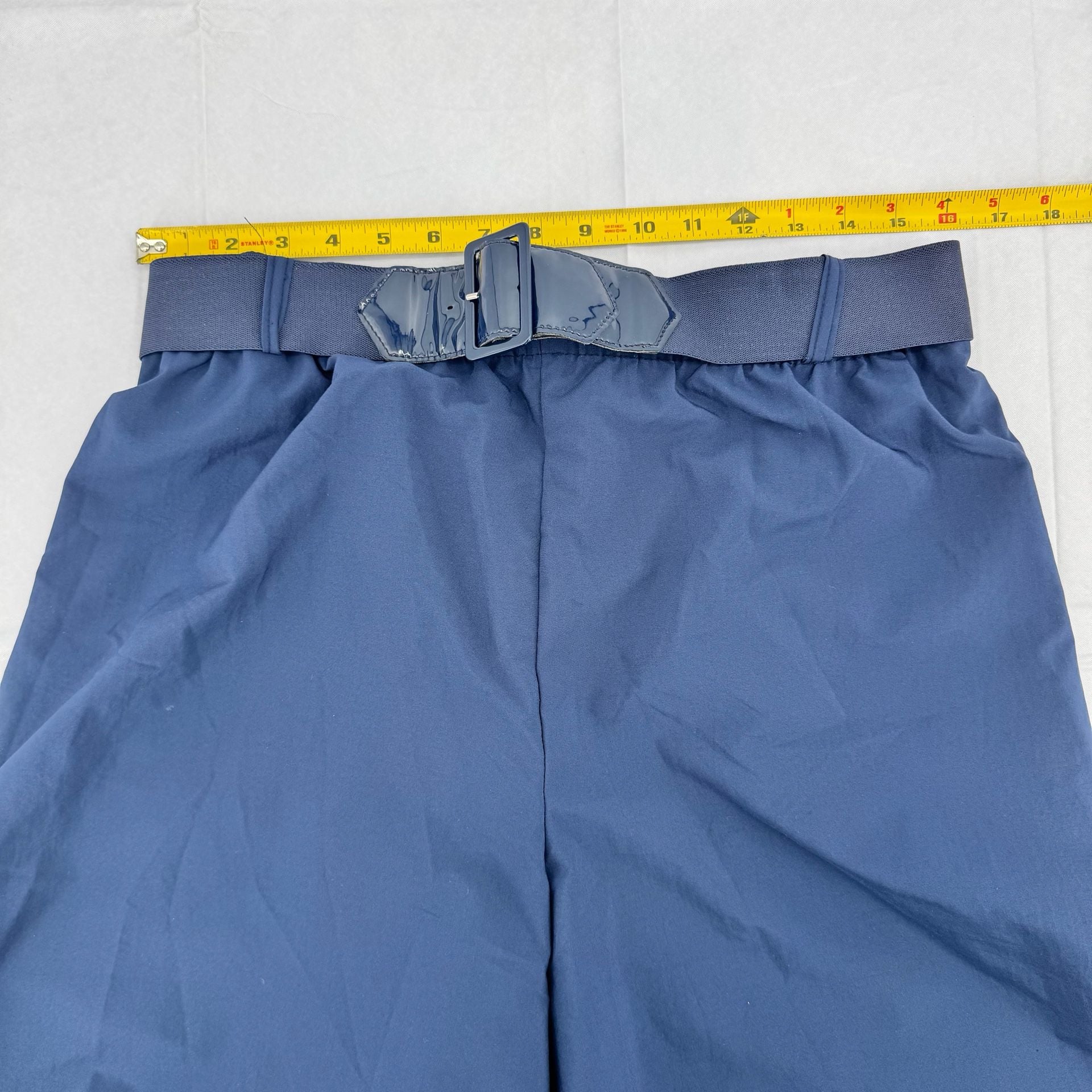 BonWorth Culottes Size 12 Navy Blue Belted Skort Shorts 5