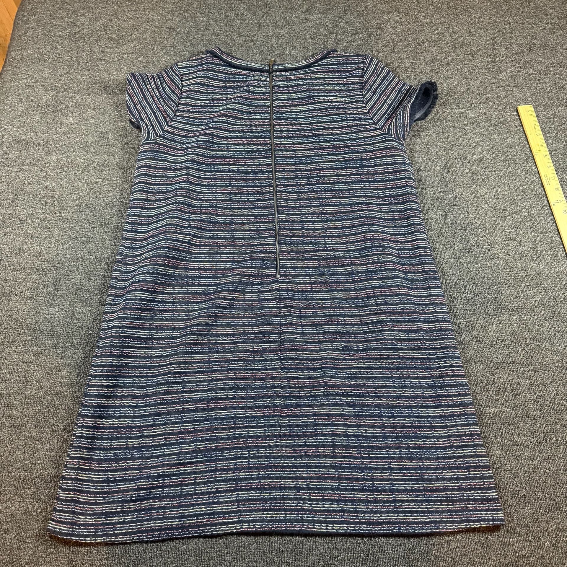 LOFT Tweed Shift Dress Size 14 Blue Multi Short Sleeve 6