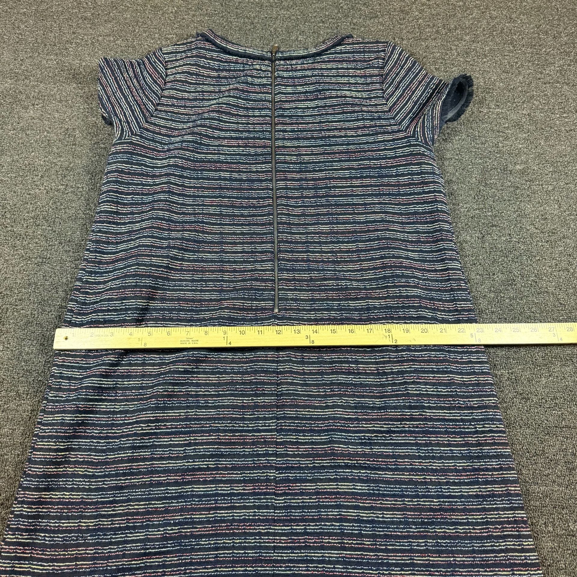 LOFT Tweed Shift Dress Size 14 Blue Multi Short Sleeve 7