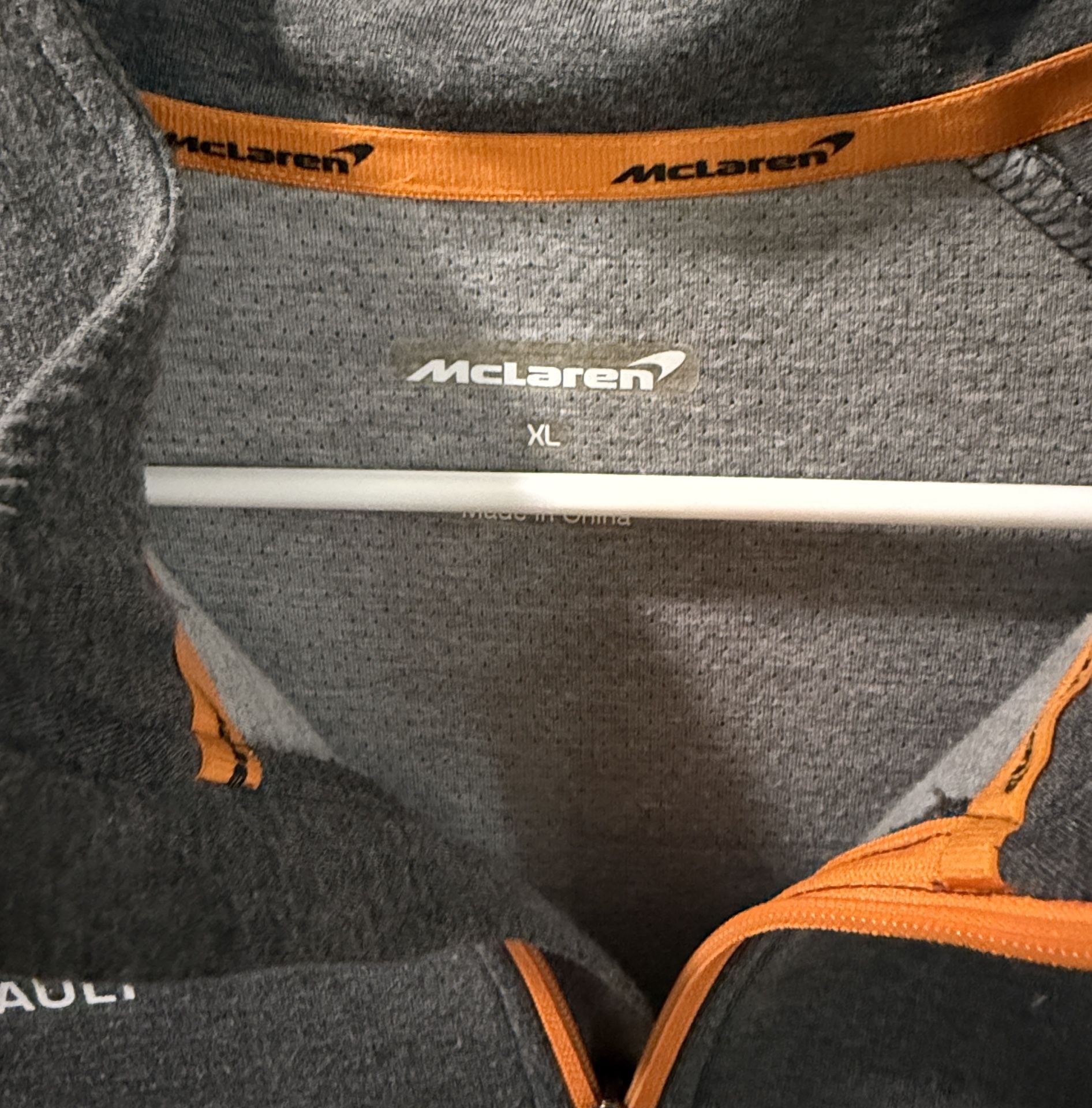 McLaren F1 Team 1/4 Zip Pullover XL Grey Sponsor Print 3