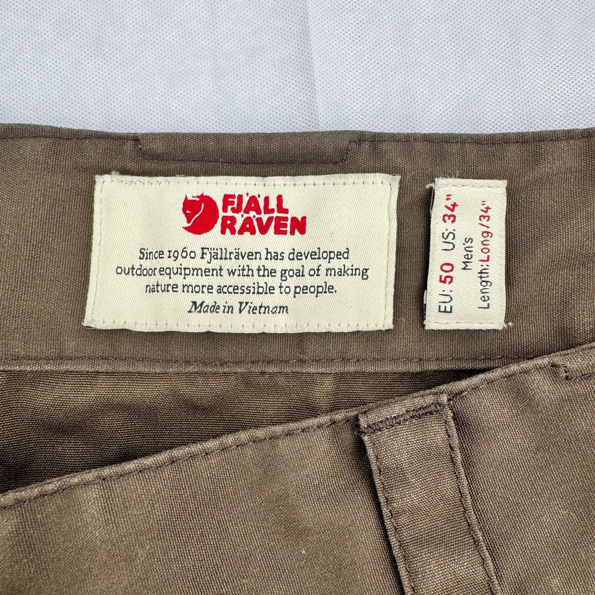 Fjallraven Vidda Pro Trousers Mens EU 50 US 34 Long Brown Hiking Pants 3