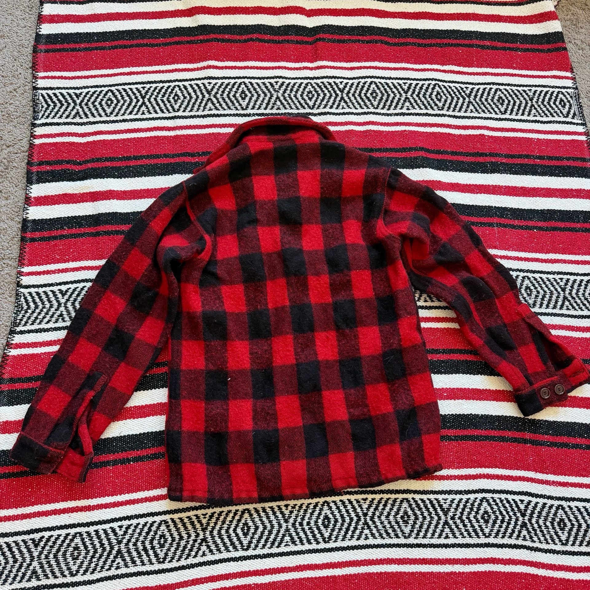 Rare 40s PENNEYS SPORTCLAD Buffalo Plaid Wool Jacket Variant Sz S 7