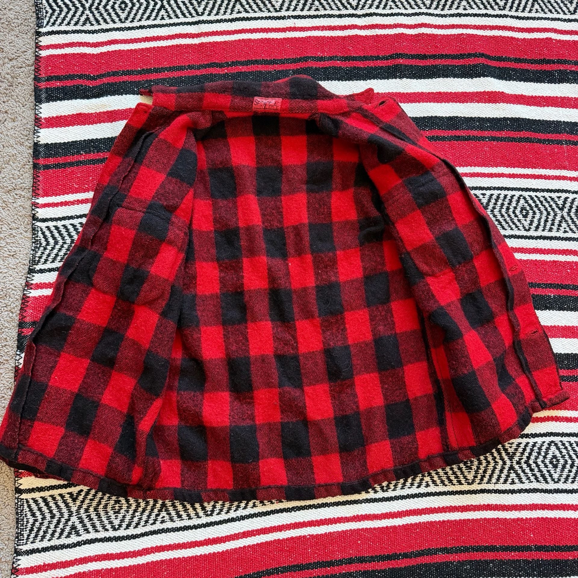 Rare 40s PENNEYS SPORTCLAD Buffalo Plaid Wool Jacket Variant Sz S 8