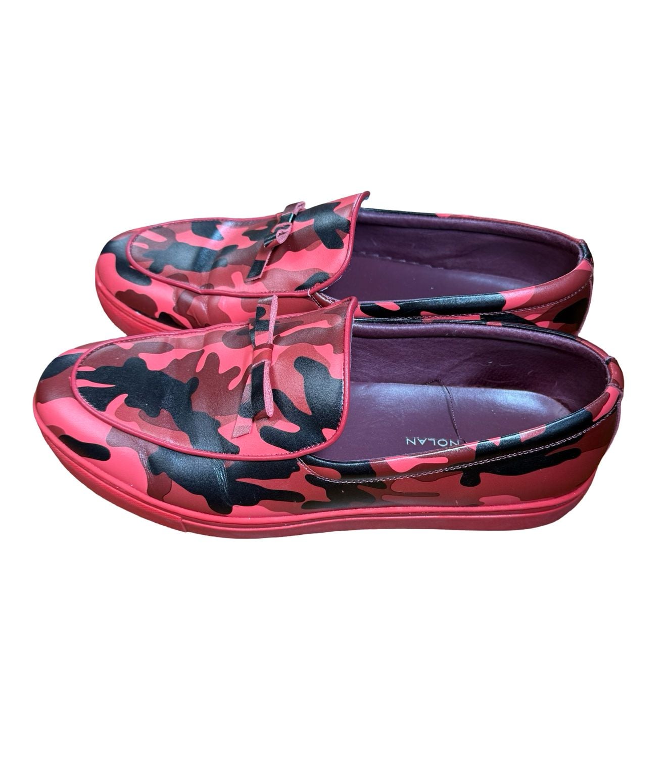 Marc Nolan Odell Camo Slip-On Loafer Size 11 Red Leather Shoes 4