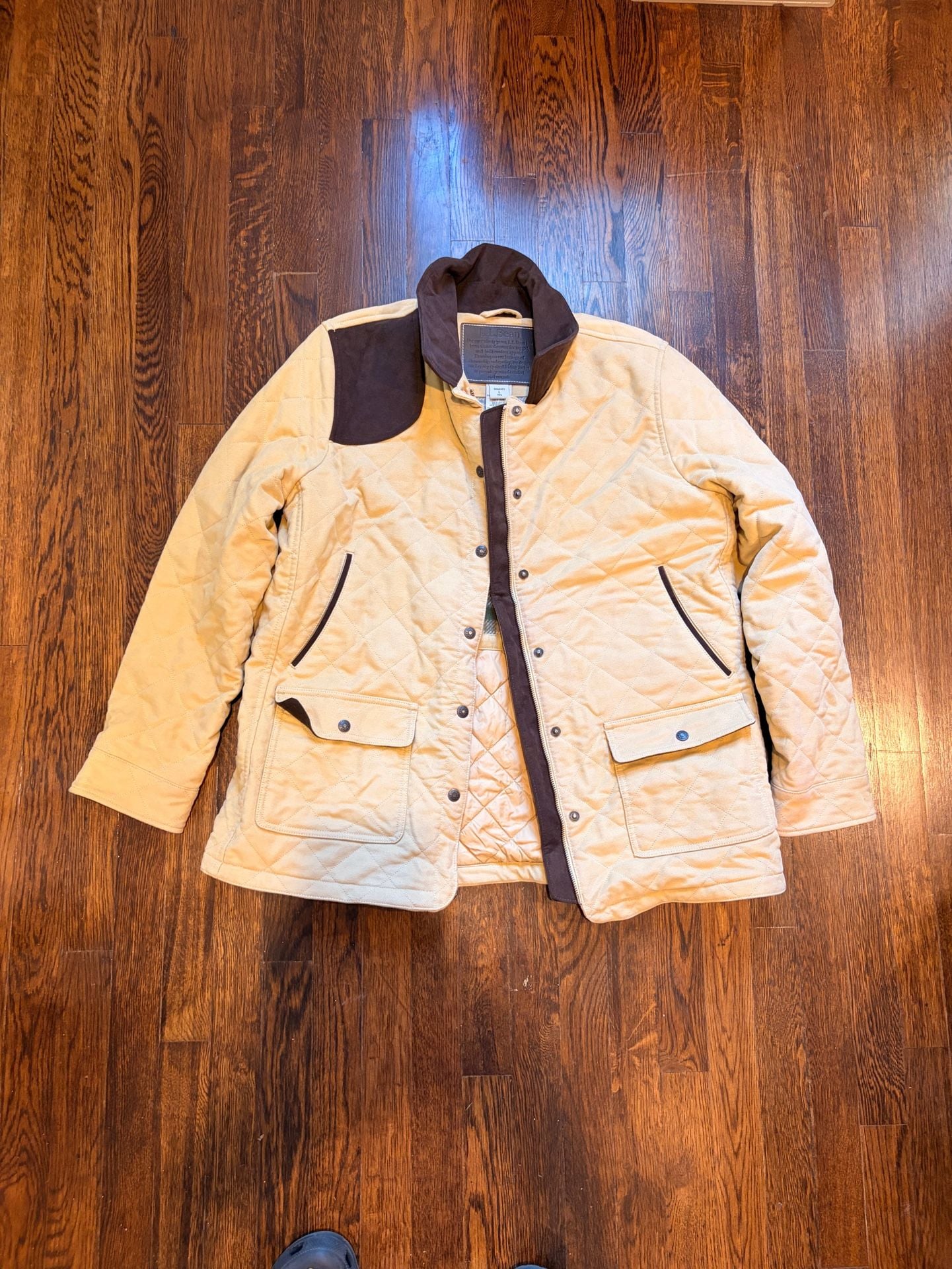 Vintage LL Bean Womens L Quilted Legacy Riding Jacket Wool Plaid Lined GoreTex 2