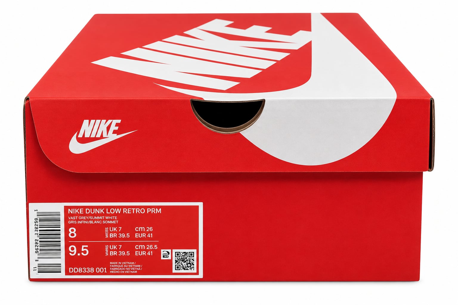 Nike Dunk Low Retro PRM Vast Grey Size 8 5