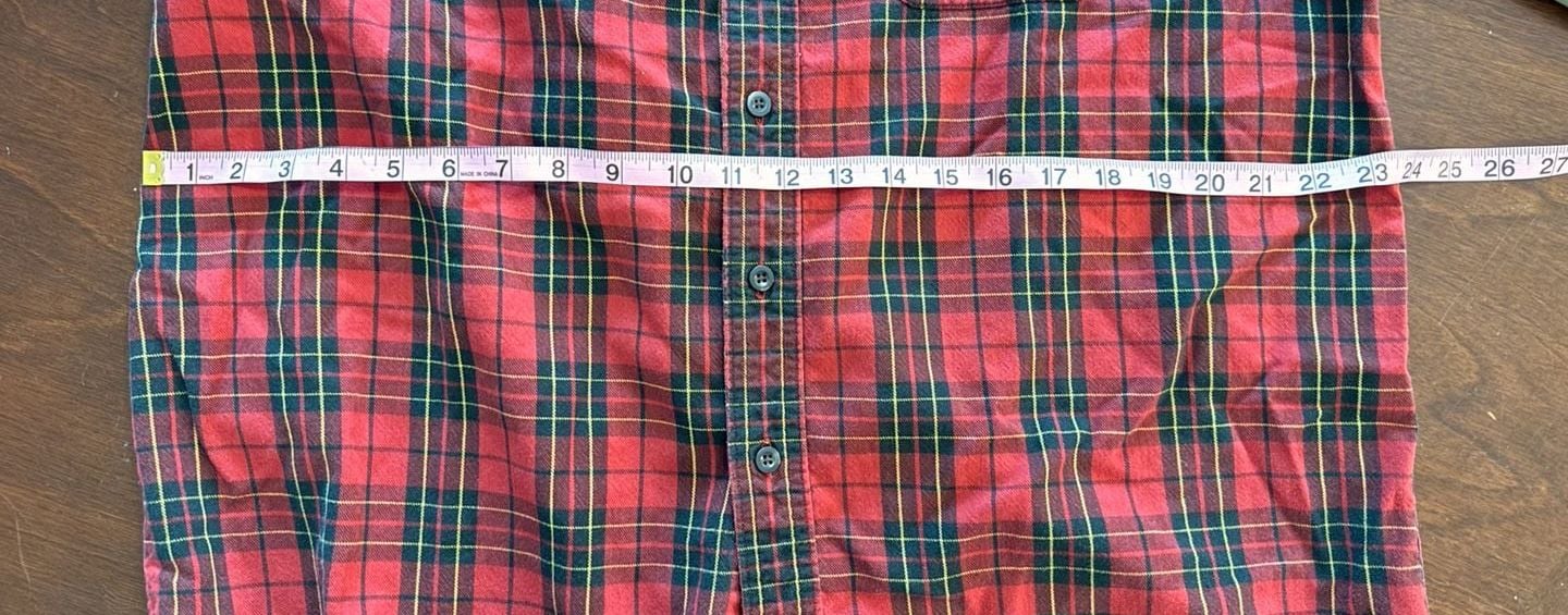 LL Bean Red Plaid Flannel Button Down Shirt 4