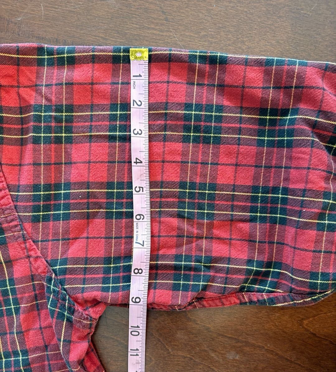 LL Bean Red Plaid Flannel Button Down Shirt 6